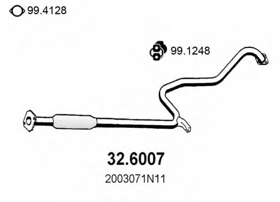 ASSO 32.6007 Средний глушитель выхлопных газов для NISSAN PRIMERA (Ниссан Примера) ASSO 32.6007 Средний глушитель выхлопных газов для NISSAN PRIMERA (Ниссан Примера)