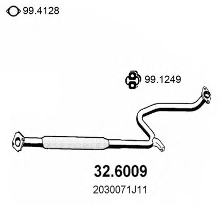 ASSO 32.6009 Средний глушитель выхлопных газов для NISSAN PRIMERA (Ниссан Примера) ASSO 32.6009 Средний глушитель выхлопных газов для NISSAN PRIMERA (Ниссан Примера)