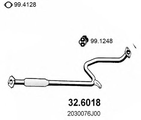 ASSO 32.6018 Средний глушитель выхлопных газов для NISSAN PRIMERA (Ниссан Примера) ASSO 32.6018 Средний глушитель выхлопных газов для NISSAN PRIMERA (Ниссан Примера)