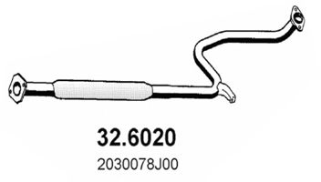 ASSO 32.6020 Средний глушитель выхлопных газов для NISSAN PRIMERA (Ниссан Примера) ASSO 32.6020 Средний глушитель выхлопных газов для NISSAN PRIMERA (Ниссан Примера)