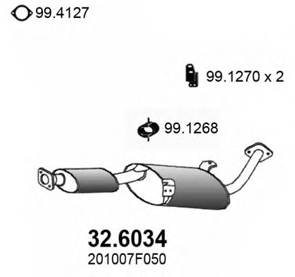 ASSO 32.6034 Средний глушитель выхлопных газов для NISSAN TERRANO II (Ниссан Террано 2) ASSO 32.6034 Средний глушитель выхлопных газов для NISSAN TERRANO II (Ниссан Террано 2)