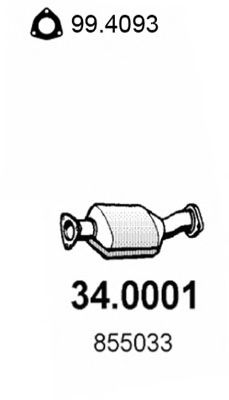 ASSO 34.0001 Катализатор для OPEL ASTRA F CLASSIC (Опель Астра ф классик) ASSO 34.0001 Катализатор для OPEL ASTRA F CLASSIC (Опель Астра ф классик)