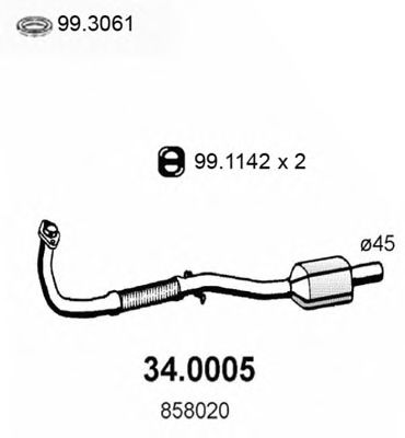 ASSO 34.0005 Катализатор для OPEL CORSA B STATION WAGON (Опель Корса б статион вагон) ASSO 34.0005 Катализатор для OPEL CORSA B STATION WAGON (Опель Корса б статион вагон)