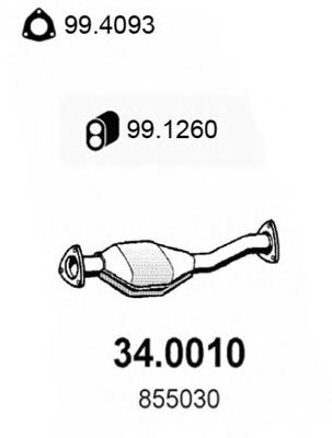 ASSO 34.0010 Катализатор для OPEL CORSA A (Опель Cорса а) ASSO 34.0010 Катализатор для OPEL CORSA A (Опель Cорса а)