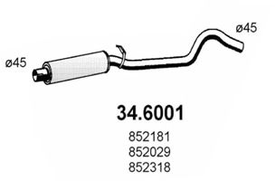ASSO 34.6001 Средний глушитель выхлопных газов для OPEL CORSA A (Опель Cорса а) ASSO 34.6001 Средний глушитель выхлопных газов для OPEL CORSA A (Опель Cорса а)