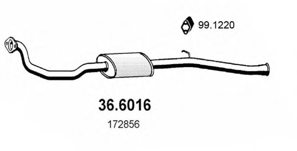 ASSO 36.6016 Средний глушитель выхлопных газов для PEUGEOT 205 II (Пежо 205 2) ASSO 36.6016 Средний глушитель выхлопных газов для PEUGEOT 205 II (Пежо 205 2)