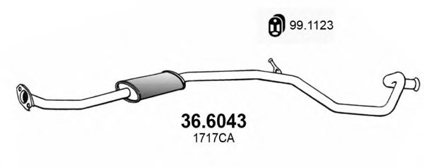 ASSO 36.6043 Средний глушитель выхлопных газов для PEUGEOT 206 SW (Пежо 206 св) ASSO 36.6043 Средний глушитель выхлопных газов для PEUGEOT 206 SW (Пежо 206 св)