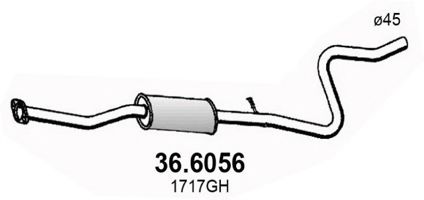 ASSO 36.6056 Средний глушитель выхлопных газов для PEUGEOT 207 (Пежо 207) ASSO 36.6056 Средний глушитель выхлопных газов для PEUGEOT 207 (Пежо 207)