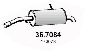 ASSO 36.7084 Глушитель выхлопных газов конечный для PEUGEOT 207 (Пежо 207) ASSO 36.7084 Глушитель выхлопных газов конечный для PEUGEOT 207 (Пежо 207)