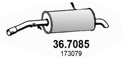 ASSO 36.7085 Глушитель выхлопных газов конечный для PEUGEOT 207 (Пежо 207) ASSO 36.7085 Глушитель выхлопных газов конечный для PEUGEOT 207 (Пежо 207)