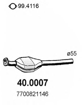 ASSO 40.0007 Катализатор для RENAULT SAFRANE (Рено Сафранэ) ASSO 40.0007 Катализатор для RENAULT SAFRANE (Рено Сафранэ)