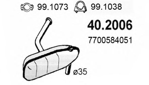 ASSO 40.2006 Предглушитель выхлопных газов для RENAULT LE CAR (Рено Лэ cар) ASSO 40.2006 Предглушитель выхлопных газов для RENAULT LE CAR (Рено Лэ cар)