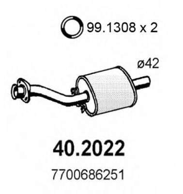 ASSO 40.2022 Предглушитель выхлопных газов для RENAULT FUEGO (Рено Фуэго) ASSO 40.2022 Предглушитель выхлопных газов для RENAULT FUEGO (Рено Фуэго)