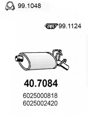 ASSO 40.7084 Глушитель выхлопных газов конечный для RENAULT ESPACE I (Рено Эспаcэ и) ASSO 40.7084 Глушитель выхлопных газов конечный для RENAULT ESPACE I (Рено Эспаcэ и)