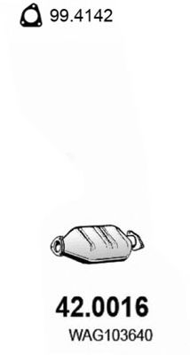 ASSO 42.0016 Катализатор для LAND ROVER FREELANDER (Ленд ровер/лэнд ровер Фриландер)