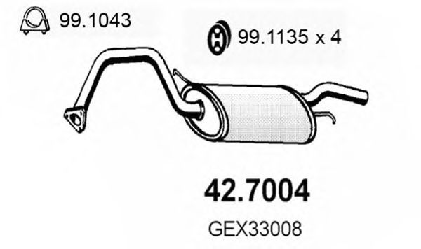 ASSO 42.7004 Глушитель выхлопных газов конечный для ROVER (Ровер) ASSO 42.7004 Глушитель выхлопных газов конечный для ROVER (Ровер)