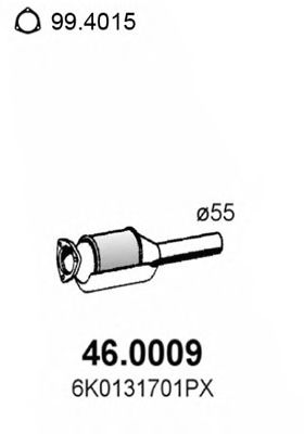 ASSO 46.0009 Катализатор для VOLKSWAGEN CORRADO (Фольксваген Cоррадо) ASSO 46.0009 Катализатор для VOLKSWAGEN CORRADO (Фольксваген Cоррадо)