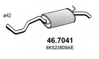 ASSO 46.7041 Глушитель выхлопных газов конечный для SEAT CORDOBA (Сеат Кордоба) ASSO 46.7041 Глушитель выхлопных газов конечный для SEAT CORDOBA (Сеат Кордоба)