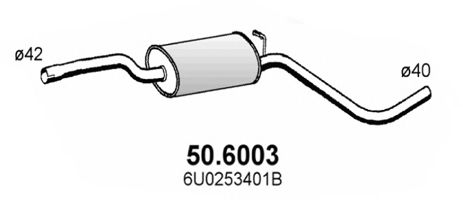 ASSO 50.6003 Средний глушитель выхлопных газов для SKODA FELICIA II (Шкода Фелиция 2) ASSO 50.6003 Средний глушитель выхлопных газов для SKODA FELICIA II (Шкода Фелиция 2)