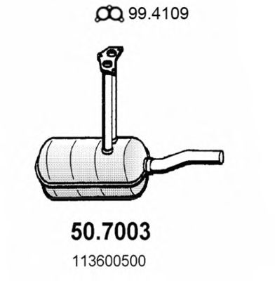 ASSO 50.7003 Глушитель выхлопных газов конечный для SKODA RAPID (Шкода Рапид) ASSO 50.7003 Глушитель выхлопных газов конечный для SKODA RAPID (Шкода Рапид)