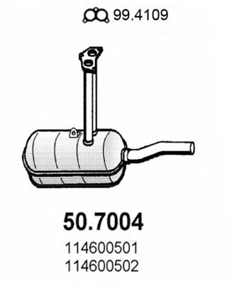 ASSO 50.7004 Глушитель выхлопных газов конечный для SKODA RAPID (Шкода Рапид) ASSO 50.7004 Глушитель выхлопных газов конечный для SKODA RAPID (Шкода Рапид)