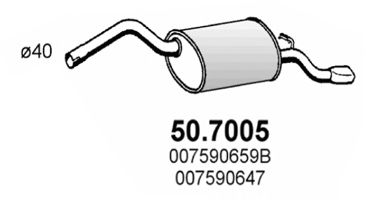 ASSO 50.7005 Глушитель выхлопных газов конечный для SKODA FELICIA II (Шкода Фелиция 2) ASSO 50.7005 Глушитель выхлопных газов конечный для SKODA FELICIA II (Шкода Фелиция 2)