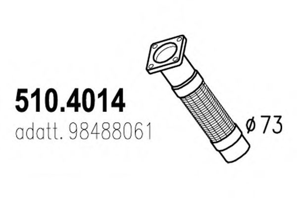 ASSO 510.4014 Гофрированная труба, выхлопная система 