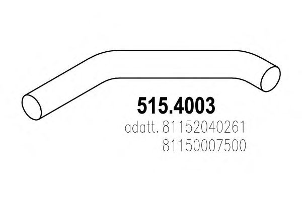 ASSO 515.4003 Гофрированная труба, выхлопная система 