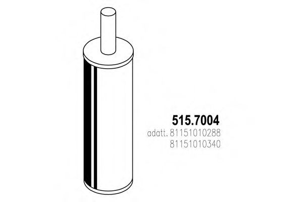 ASSO 515.7004 Средний конечный глушитель ОГ для MAN F 2000 (Ман Ф 2000) ASSO 515.7004 Средний конечный глушитель ОГ для MAN F 2000 (Ман Ф 2000)