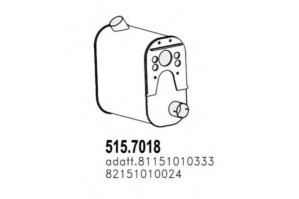 ASSO 515.7018 Средний конечный глушитель ОГ 