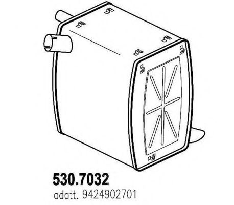 ASSO 530.7032 Средний конечный глушитель ОГ 