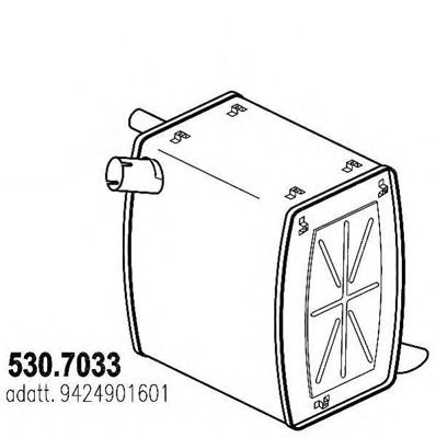 ASSO 530.7033 Средний конечный глушитель ОГ 