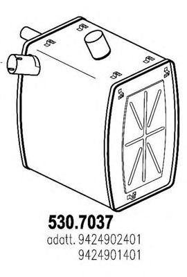 ASSO 530.7037 Средний конечный глушитель ОГ 