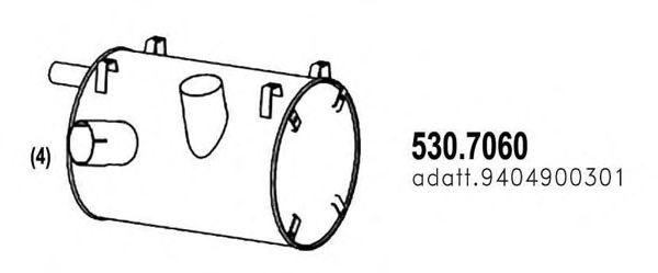 ASSO 530.7060 Средний конечный глушитель ОГ 