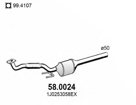 ASSO 58.0024 Катализатор для VOLKSWAGEN GOLF IV (Фольксваген Гольф 4) ASSO 58.0024 Катализатор для VOLKSWAGEN GOLF IV (Фольксваген Гольф 4)