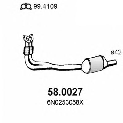 ASSO 58.0027 Катализатор для VOLKSWAGEN POLO (Фольксваген Поло) ASSO 58.0027 Катализатор для VOLKSWAGEN POLO (Фольксваген Поло)