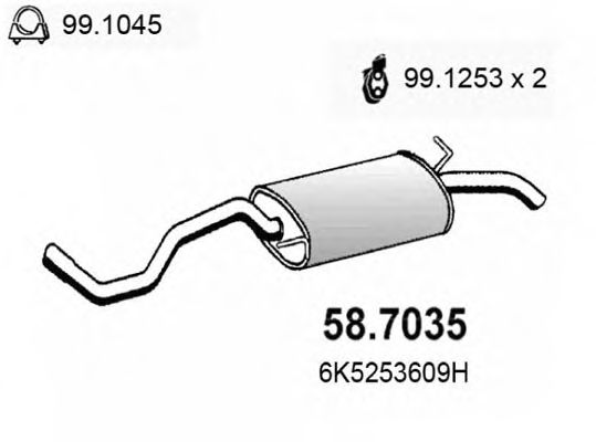 ASSO 58.7035 Глушитель выхлопных газов конечный для SEAT CORDOBA (Сеат Кордоба) ASSO 58.7035 Глушитель выхлопных газов конечный для SEAT CORDOBA (Сеат Кордоба)