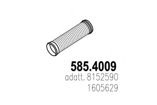 ASSO 585.4009 Гофрированная труба, выхлопная система для VOLVO FL 10 (Вольво Фл 10) ASSO 585.4009 Гофрированная труба, выхлопная система для VOLVO FL 10 (Вольво Фл 10)