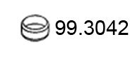 ASSO 99.3042 Уплотнительное кольцо, труба выхлопного газа<br >M20 B20 (206KA) 