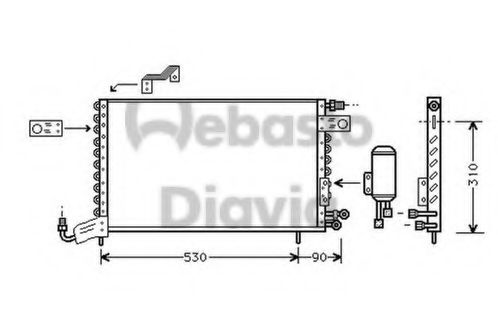 WEBASTO 82D0225101A Конденсатор, кондиционер для VOLKSWAGEN CARIBE I (Фольксваген Cарибэ и) WEBASTO 82D0225101A Конденсатор, кондиционер для VOLKSWAGEN CARIBE I (Фольксваген Cарибэ и)