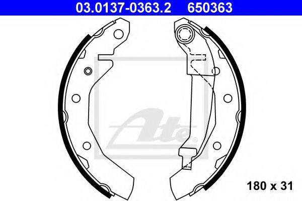 ATE 03.0137-0363.2 Тормозные колодоки для DAEWOO MATIZ (Дэу Матиз) ATE 03.0137-0363.2 Тормозные колодоки для DAEWOO MATIZ (Дэу Матиз)