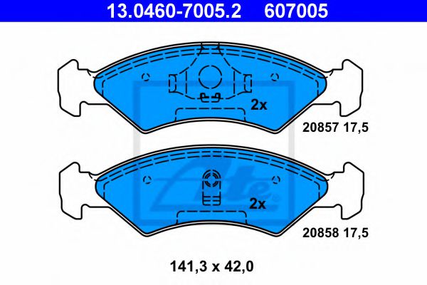 ATE 13.0460-7005.2 Тормозные колодки для FORD FIESTA (Форд Фиэста) ATE 13.0460-7005.2 Тормозные колодки для FORD FIESTA (Форд Фиэста)