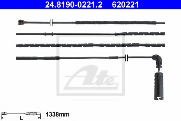 ATE 24.8190-0221.2 Сигнализатор, износ тормозных колодок для BMW (Бмв) ATE 24.8190-0221.2 Сигнализатор, износ тормозных колодок для BMW (Бмв)