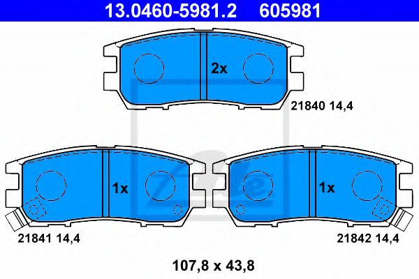 ATE 13.0460-5981.2 Тормозные колодки для MITSUBISHI PAJERO/SHOGUN (Митсубиши/митсубиси Пажэро/шогун) ATE 13.0460-5981.2 Тормозные колодки для MITSUBISHI PAJERO/SHOGUN (Митсубиши/митсубиси Пажэро/шогун)