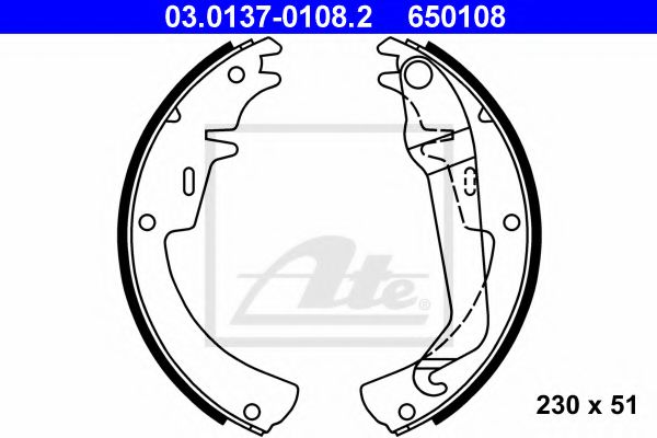 ATE 03.0137-0108.2 Тормозные колодоки для OPEL COMMODORE B (Опель Cоммодорэ б) ATE 03.0137-0108.2 Тормозные колодоки для OPEL COMMODORE B (Опель Cоммодорэ б)