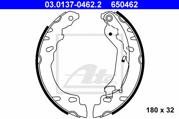 ATE 03.0137-0462.2 Тормозные колодоки для FIAT 500 C (Фиат 500 c) ATE 03.0137-0462.2 Тормозные колодоки для FIAT 500 C (Фиат 500 c)