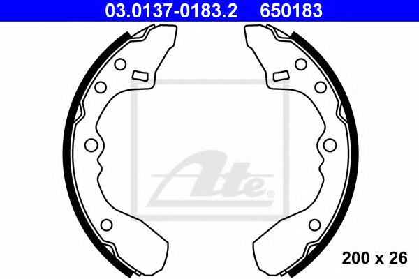 ATE 03.0137-0183.2 Тормозные колодоки для MAZDA 323 III (Мазда 323 3) ATE 03.0137-0183.2 Тормозные колодоки для MAZDA 323 III (Мазда 323 3)