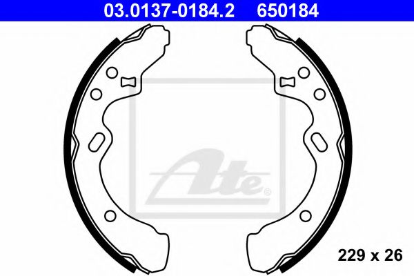ATE 03.0137-0184.2 Тормозные колодоки для MAZDA (Мазда) ATE 03.0137-0184.2 Тормозные колодоки для MAZDA (Мазда)