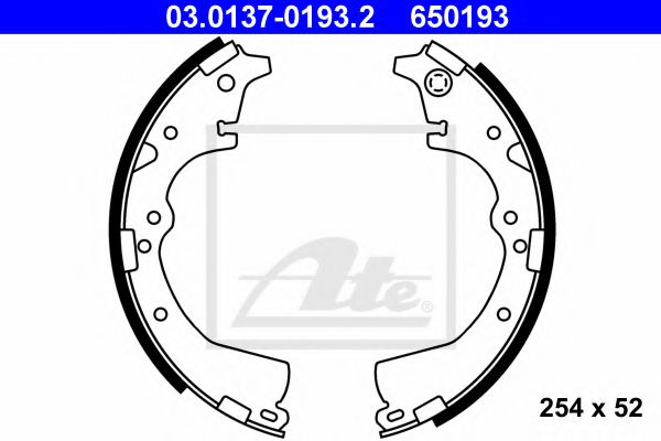 ATE 03.0137-0193.2 Тормозные колодоки для TOYOTA HIACE II (Тойота/тоета Хиаcэ 2) ATE 03.0137-0193.2 Тормозные колодоки для TOYOTA HIACE II (Тойота/тоета Хиаcэ 2)