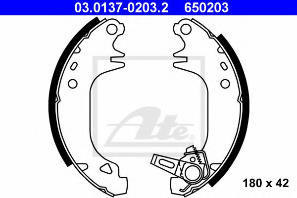 ATE 03.0137-0203.2 Тормозные колодоки для RENAULT ALLIANCE (Рено Аллианcэ) ATE 03.0137-0203.2 Тормозные колодоки для RENAULT ALLIANCE (Рено Аллианcэ)